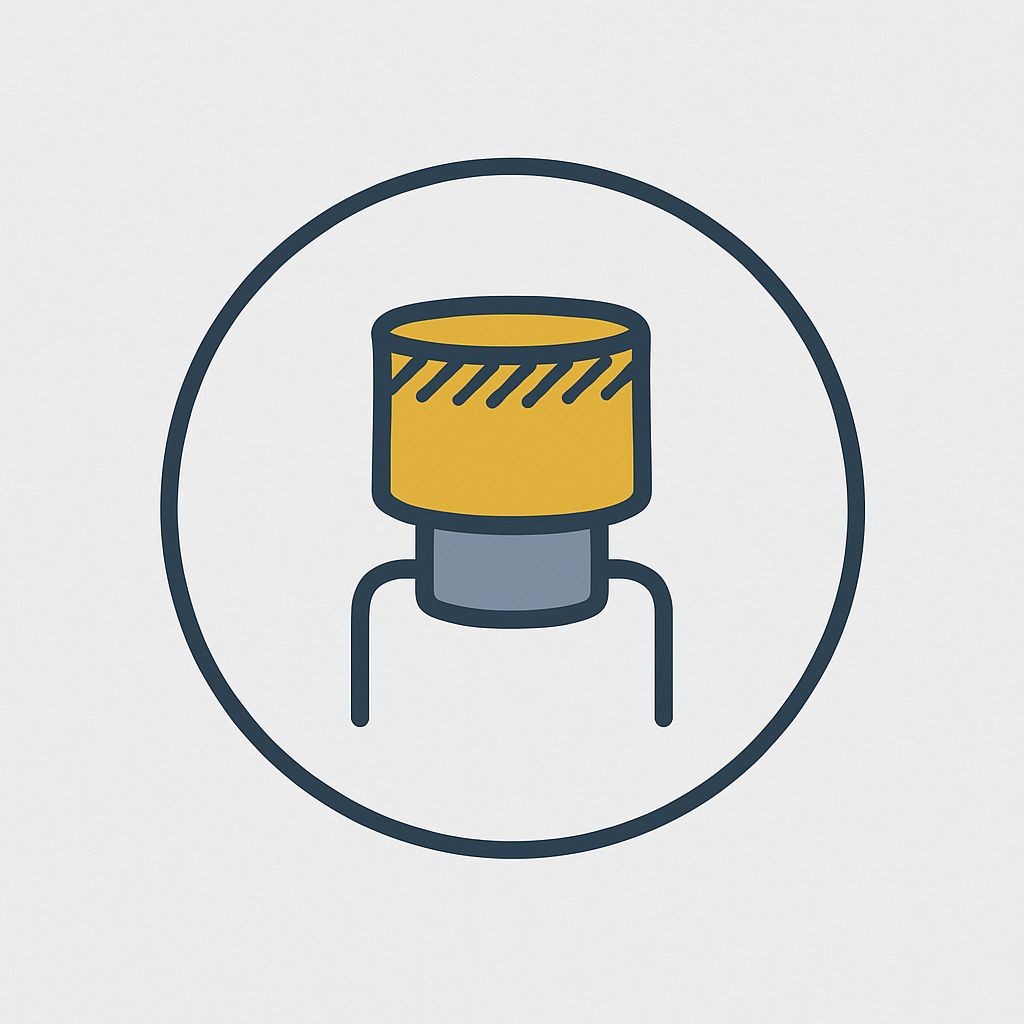 Icon of a custom metal perfume cap for luxury fragrance packaging